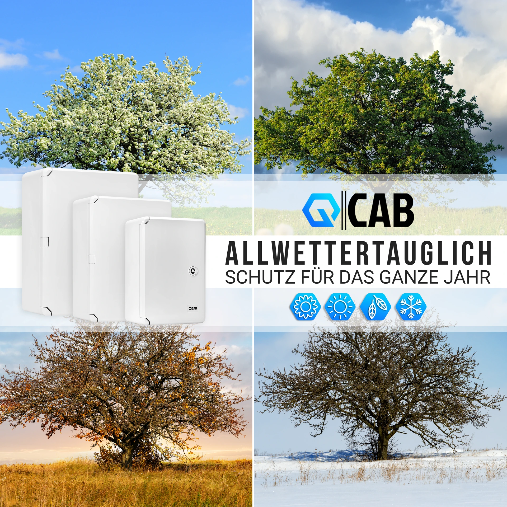QCAB Wasserdichter Verteilerkasten für den Außenbereich mit transparentem Deckel