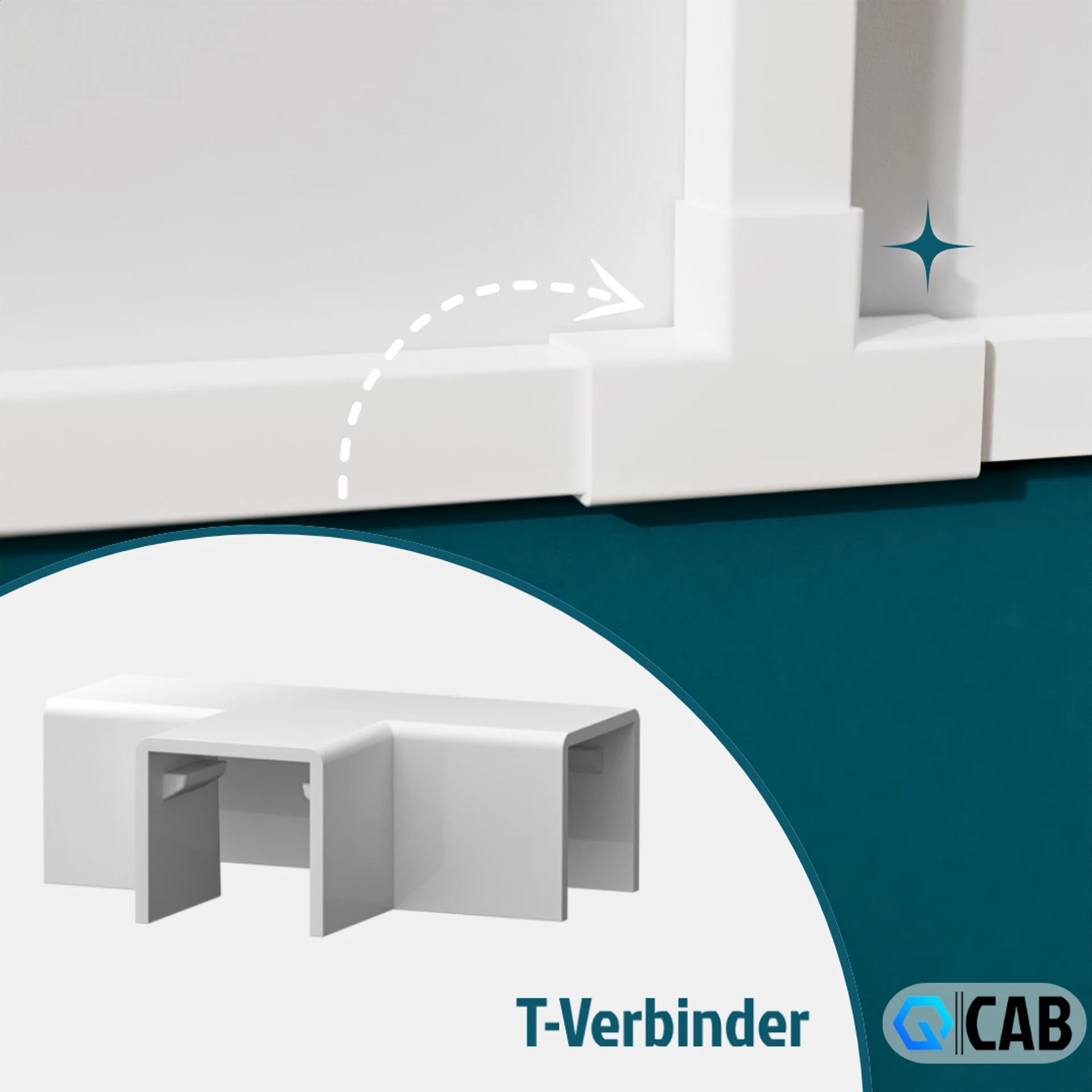 QCAB Verbindungsstücke Set für Kabelkanal - 22-teilig