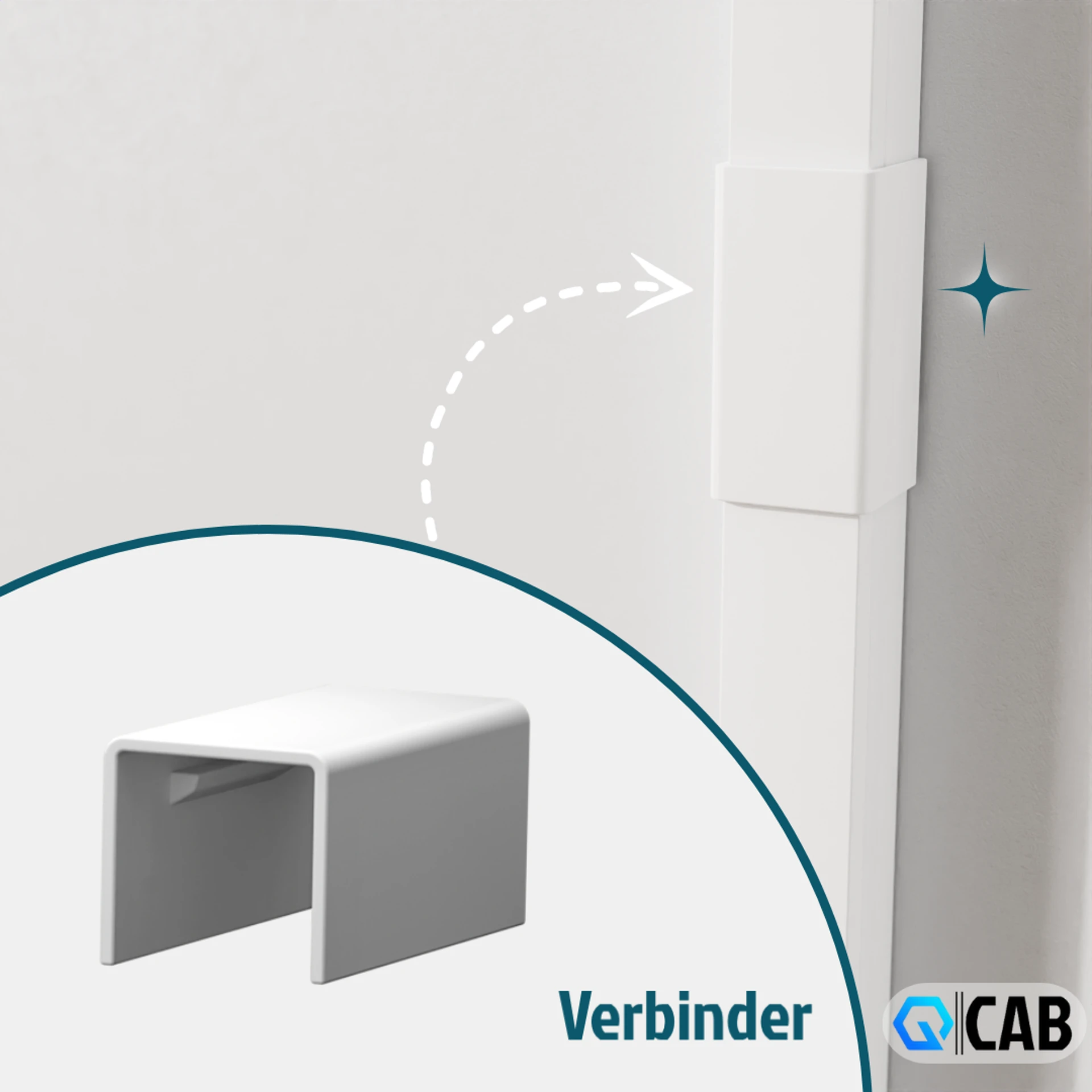 QCAB Verbindungsstücke Set für Kabelkanal - 22-teilig
