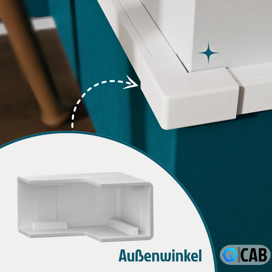 QCAB Verbindungsstücke Set für Kabelkanal - 22-teilig QCAB Verbindungsstücke Set für Kabelkanal - 22-teilig