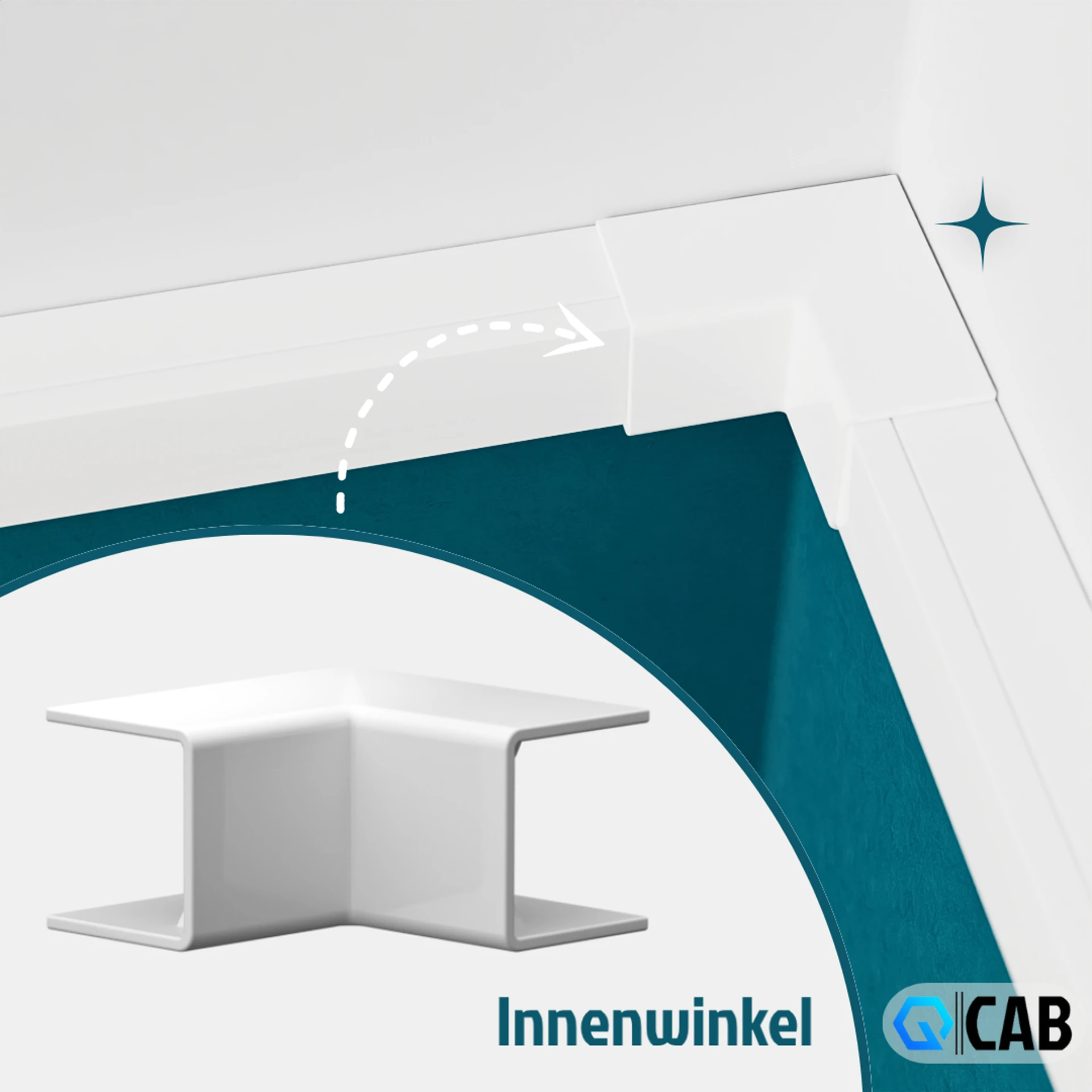 QCAB Verbindungsstücke Set für Kabelkanal - 22-teilig