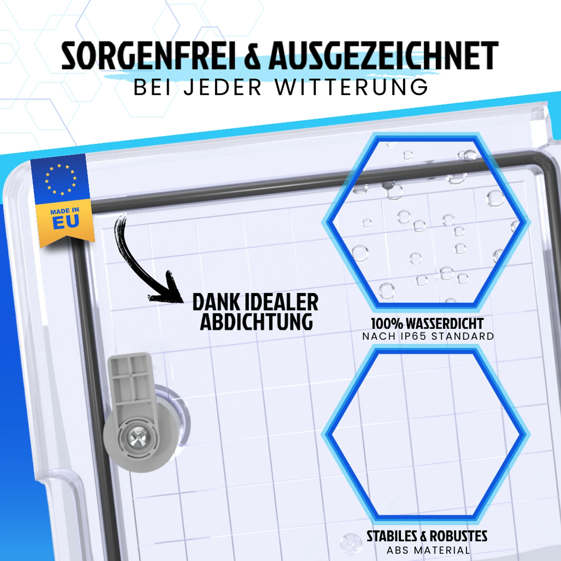 QCAB Wasserdichter Verteilerkasten für den Außenbereich mit transparentem Deckel