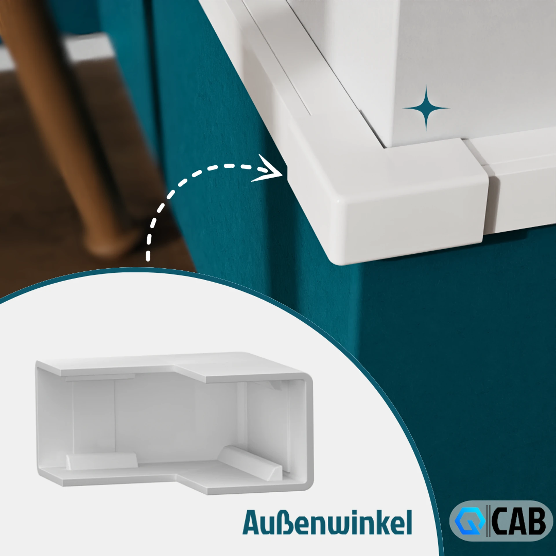 QCAB Verbindungsstücke Set für Kabelkanal - 22-teilig